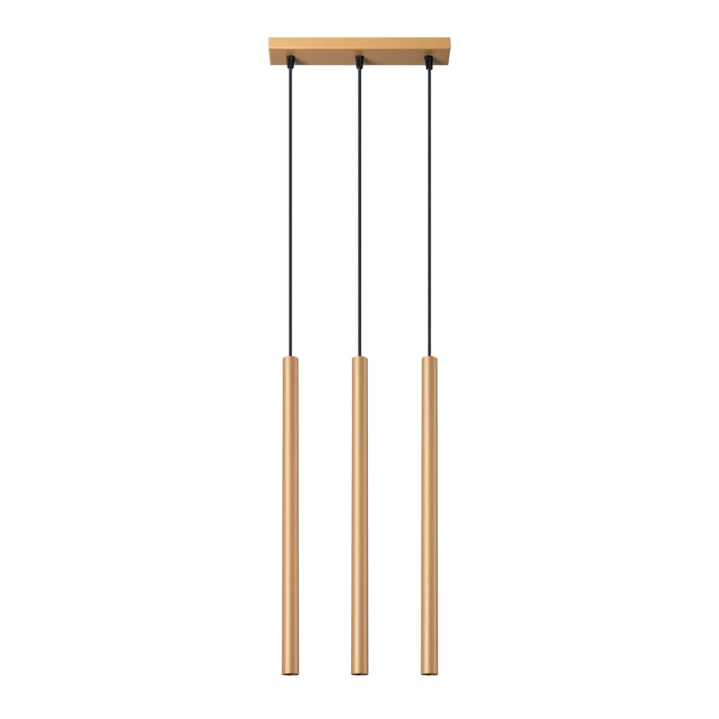 Lampada da soffitto in acciaio dorato a 3 luci verde oceano PATELO, design moderno