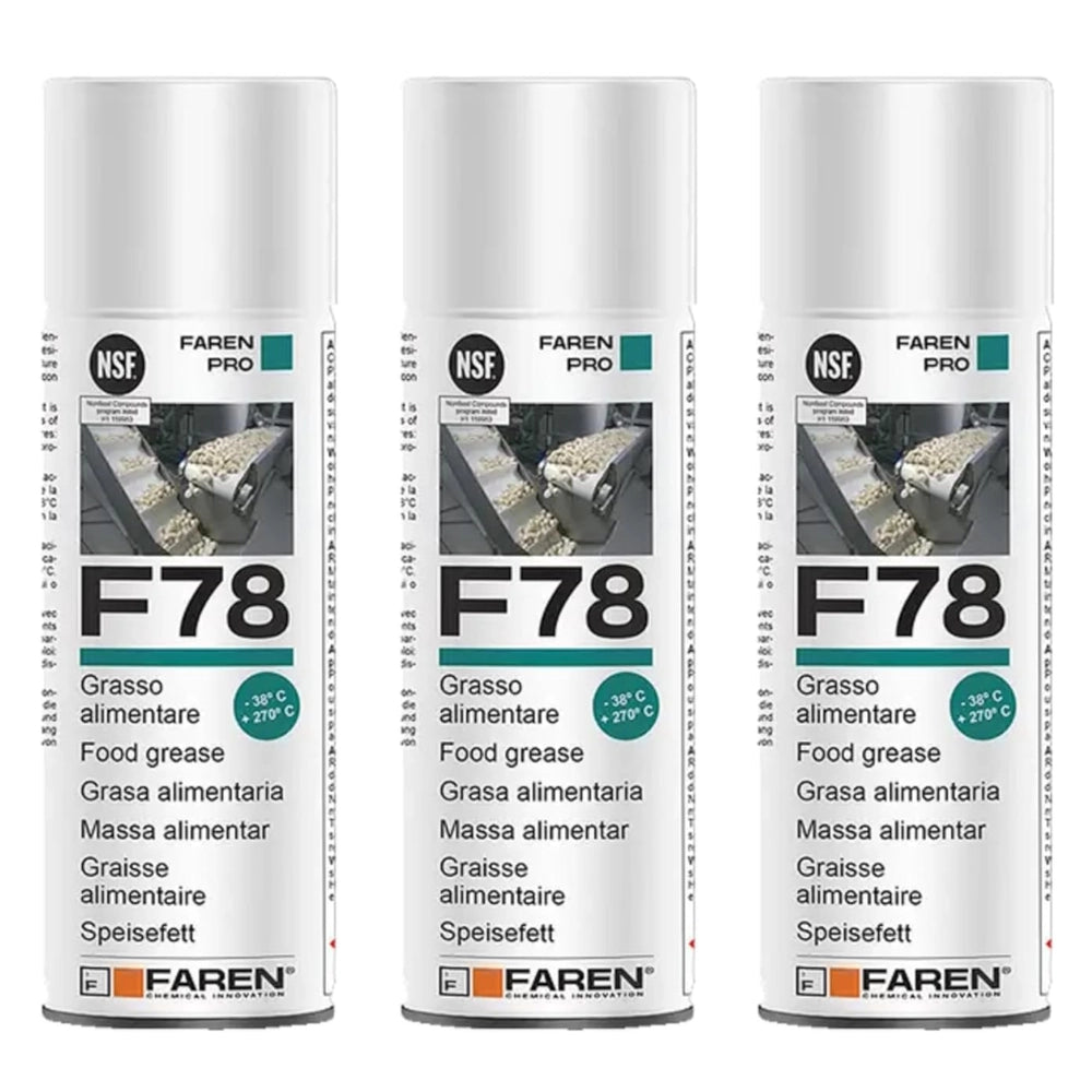 Faren f78 grasso spray alimentare fda atossico antiossidante 400 ml 3 pezzi