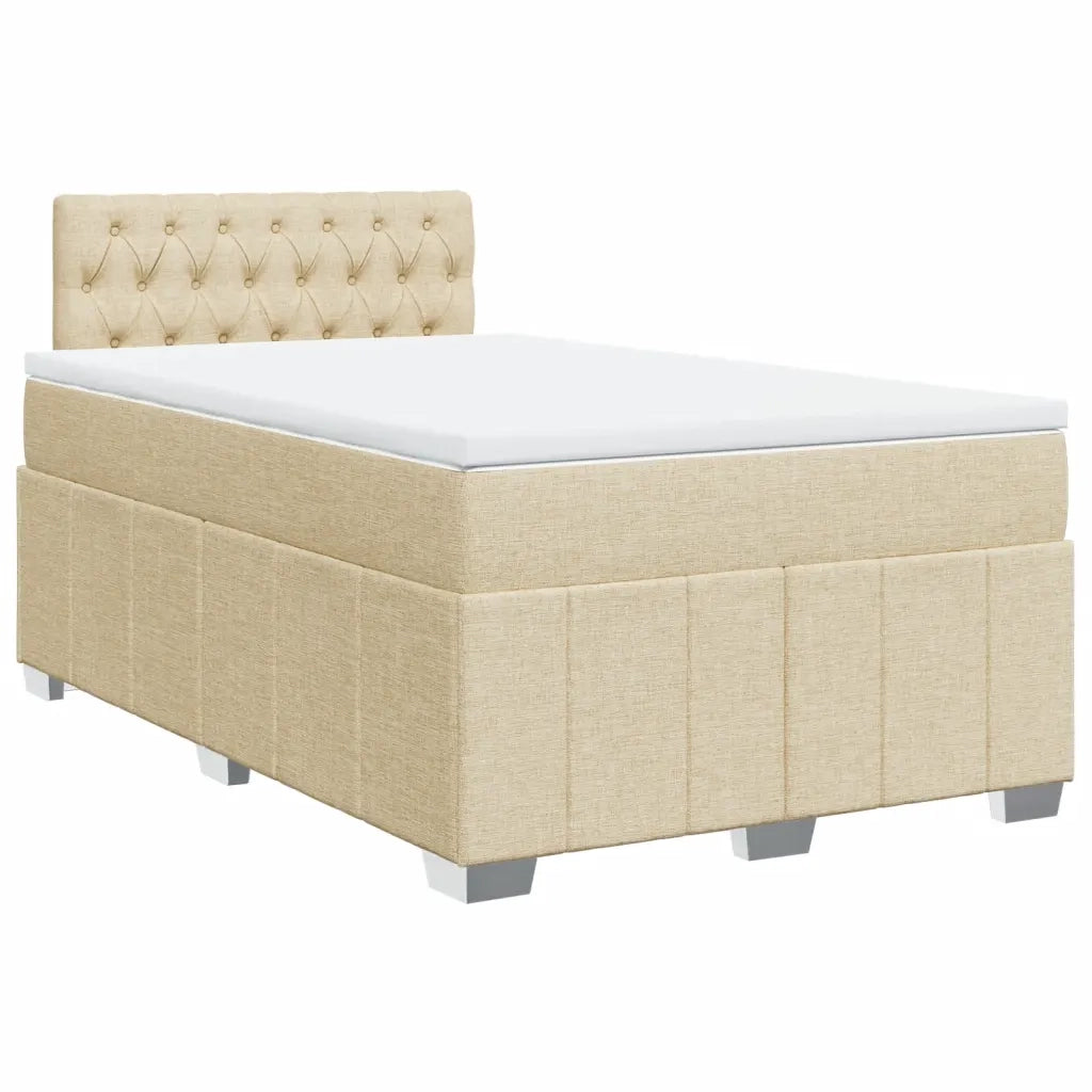 Giroletto a Molle con Materasso Crema 120x200 cm in Tessuto