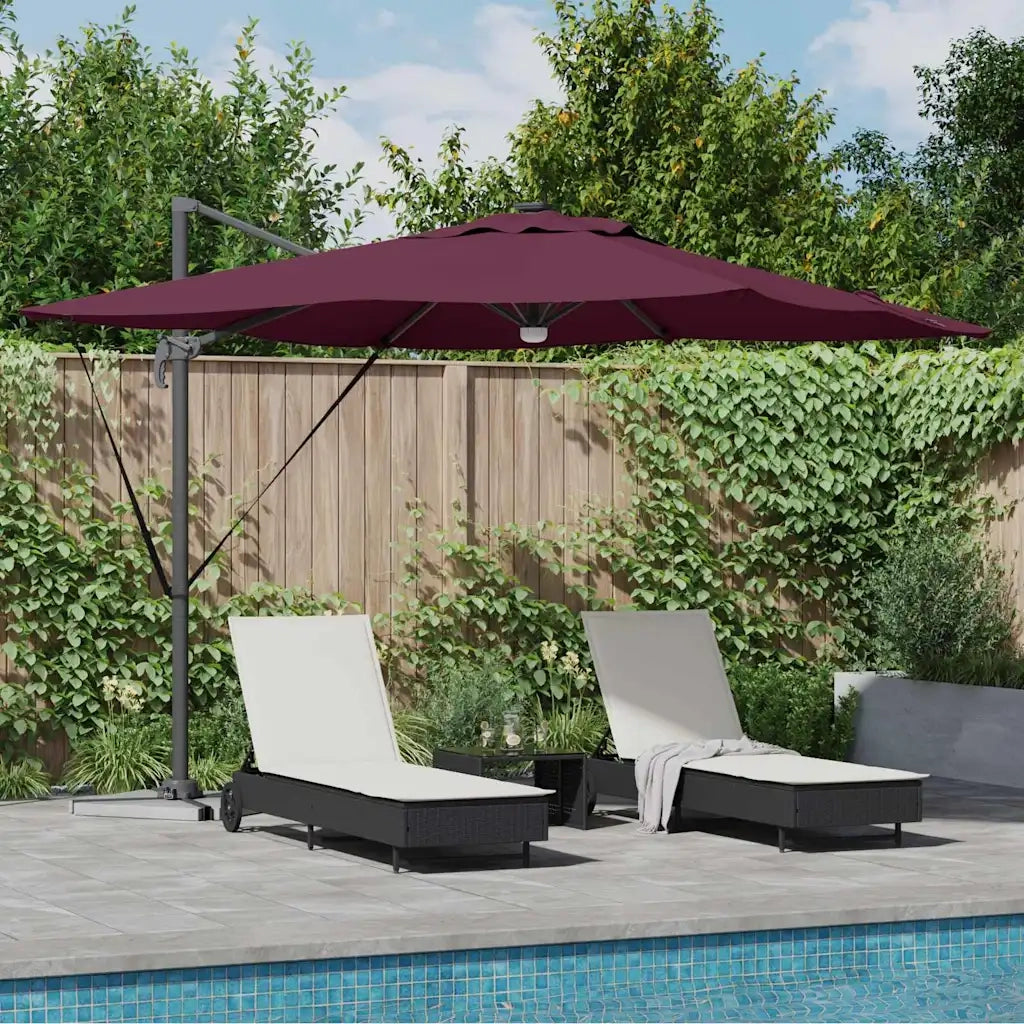 Parasole Roma-Ombrellone da giardino Rosso 286 x 284 x 270 cm Alluminio e Poliestere 970643