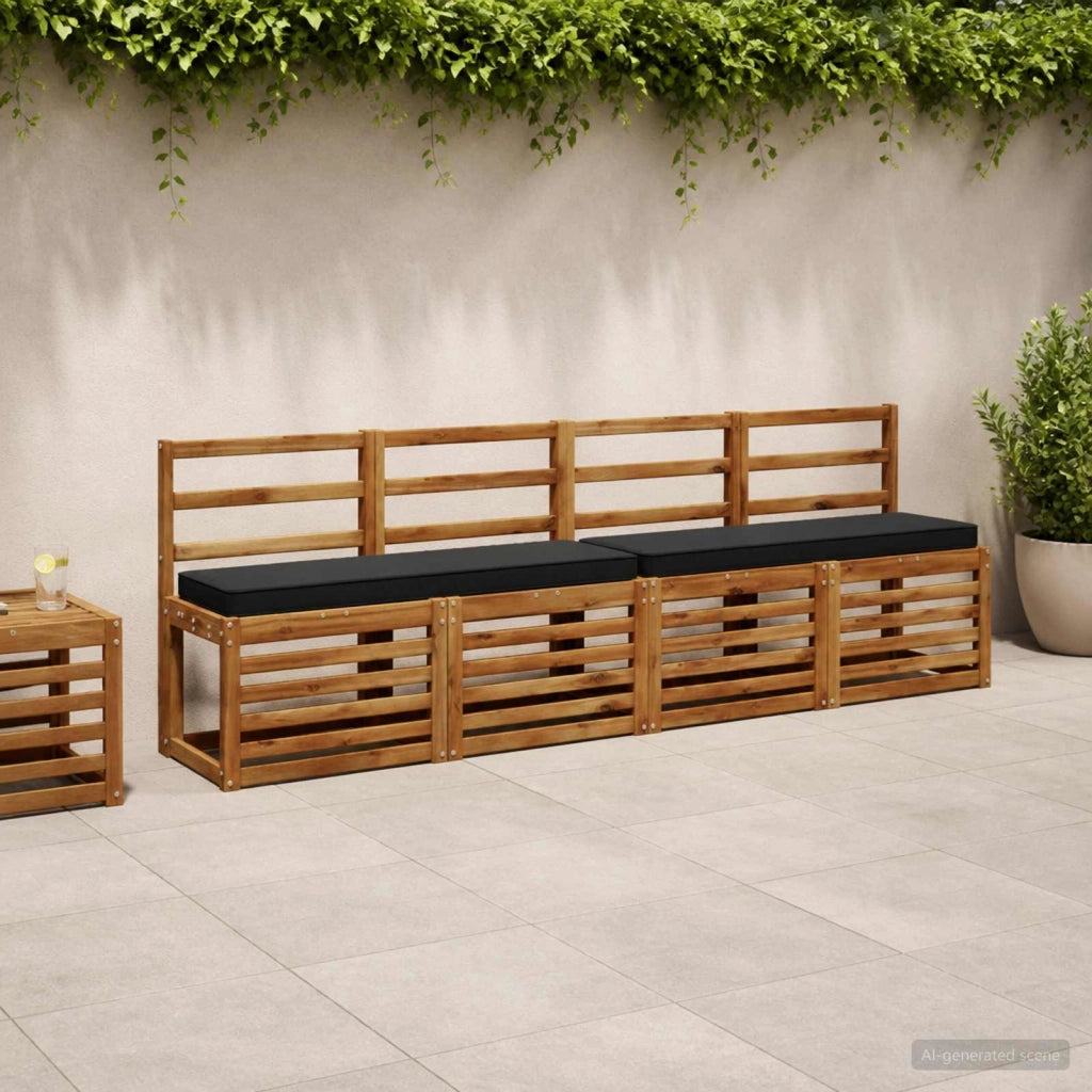 Cuscini per Panchina a 2 Pezzi VUGHT 2 pcs 100% Poliestere Nero 950619