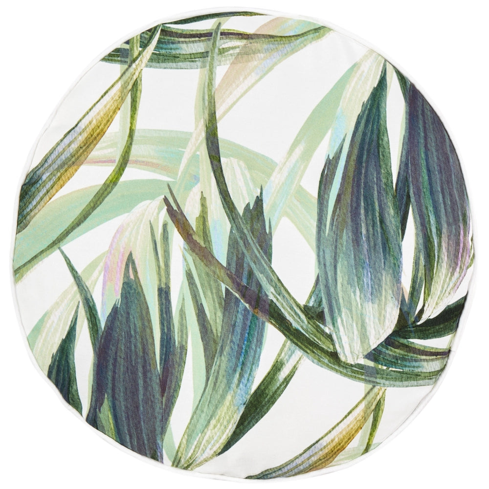 Set di 2 cuscini da giardino in tessuto di poliestere grigio con motivo geometrico ⌀ 40 cm resistente all'acqua