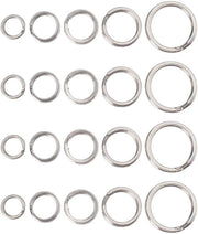 Accessori per Pesca - Anelli di Separazione 250 pz - Acciaio Inossidabile - Resistenza Corrosione - Accessori per la Pesca - Dimensioni 4,7/6/7/8/10 mm - Duraturo - Accessori per la Pesca