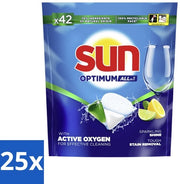 Capsule di Lavaggio a Dose Singola - Ottimale Tutti-in-1 Limone con Ossigeno Attivo - 42 capsule - Confezione in Bulk - 25 pezzi