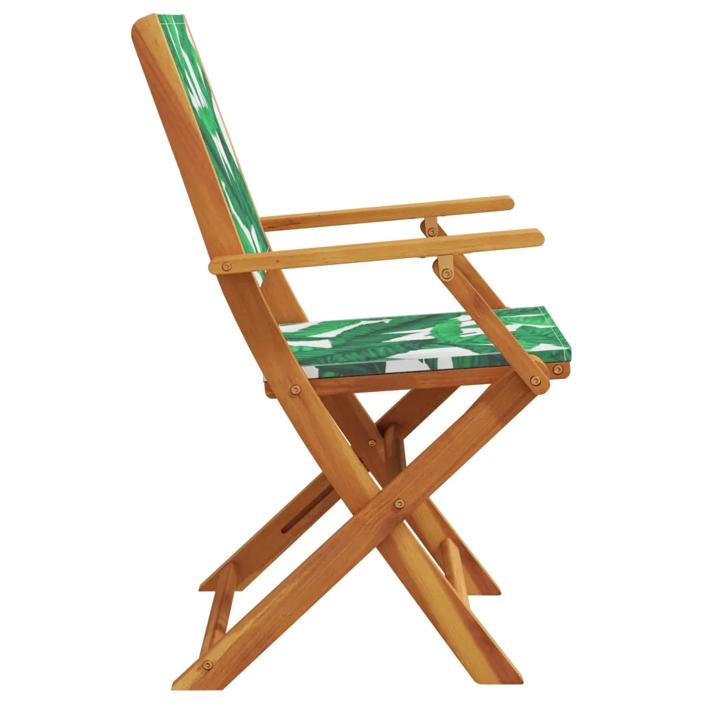 Sedie da Giardino Pieghevoli 6pz Verde Tessuto e Legno Massello 3214587
