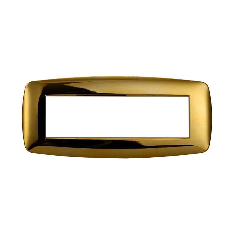Placca Slim Serie Space 7P Colore Oro Lucido Compatibile Con Bticino Living Light