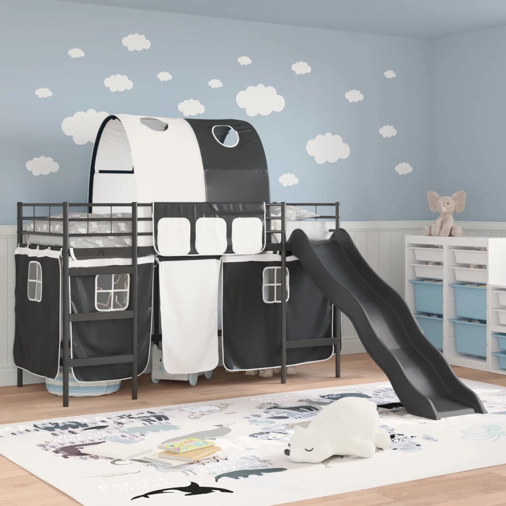 Struttura del letto loft per bambini Nero 90 x 190 cm Metallo