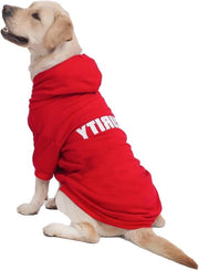Hoodie caldo per cani grandi in rosso XL.