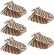 Adattatore GPIO flexibile a 40 pin rainbow femmina - 5 pezzi - cavo di adattamento GPIO estensore maschio-femmina - 20 cm.