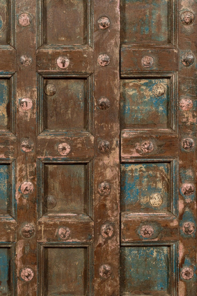 Biscottini Porta portone in legno massello e ferro da interno o da esterno vecchia e antica medievale scorrevole