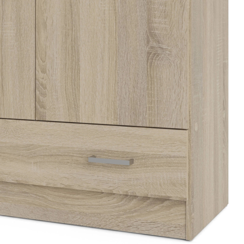 Armadio guardaroba a due ante e un Amylya, colore rovere, cm 79 x 35 x h171