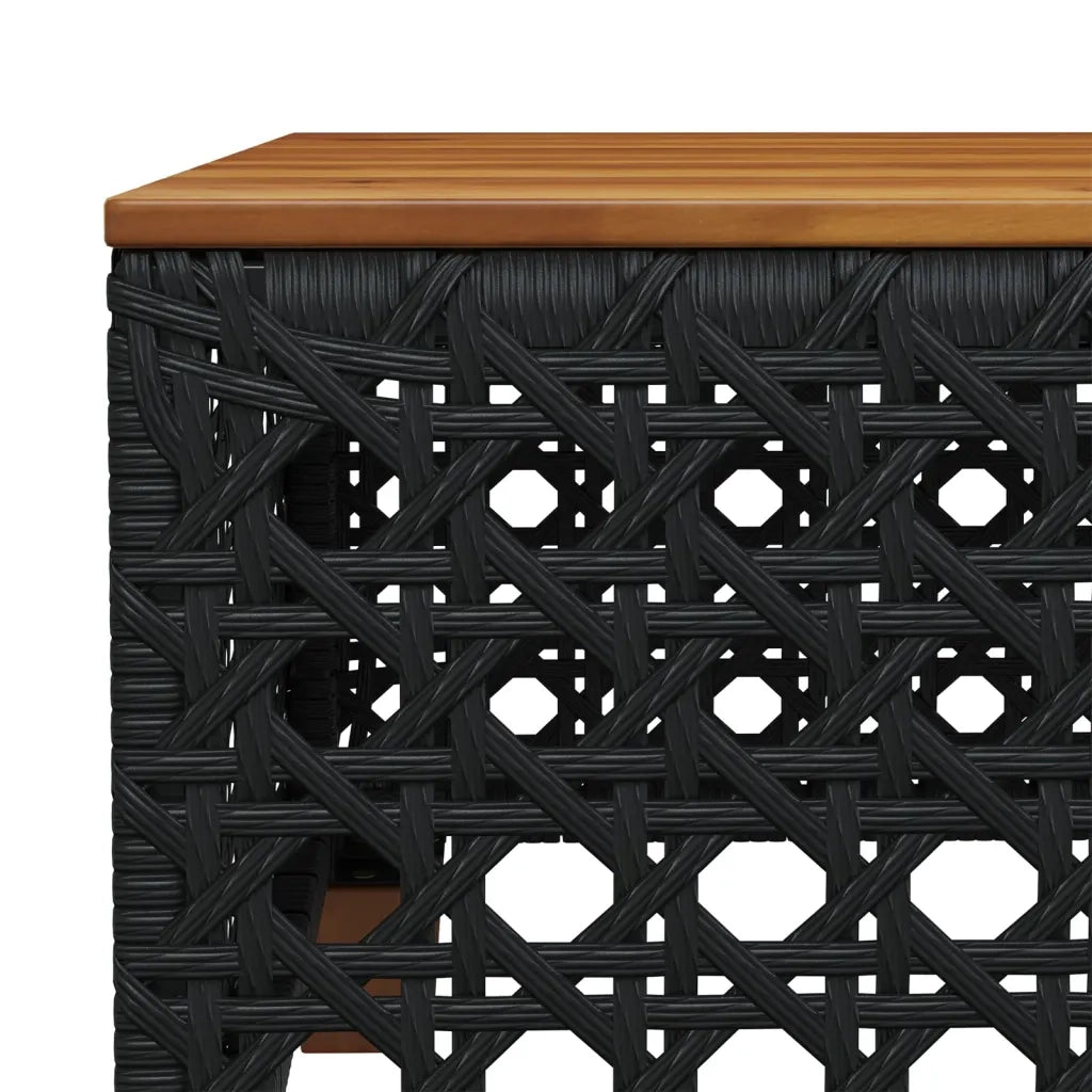 Set Divani da Giardino con Cuscini 7pz Nero Polyrattan