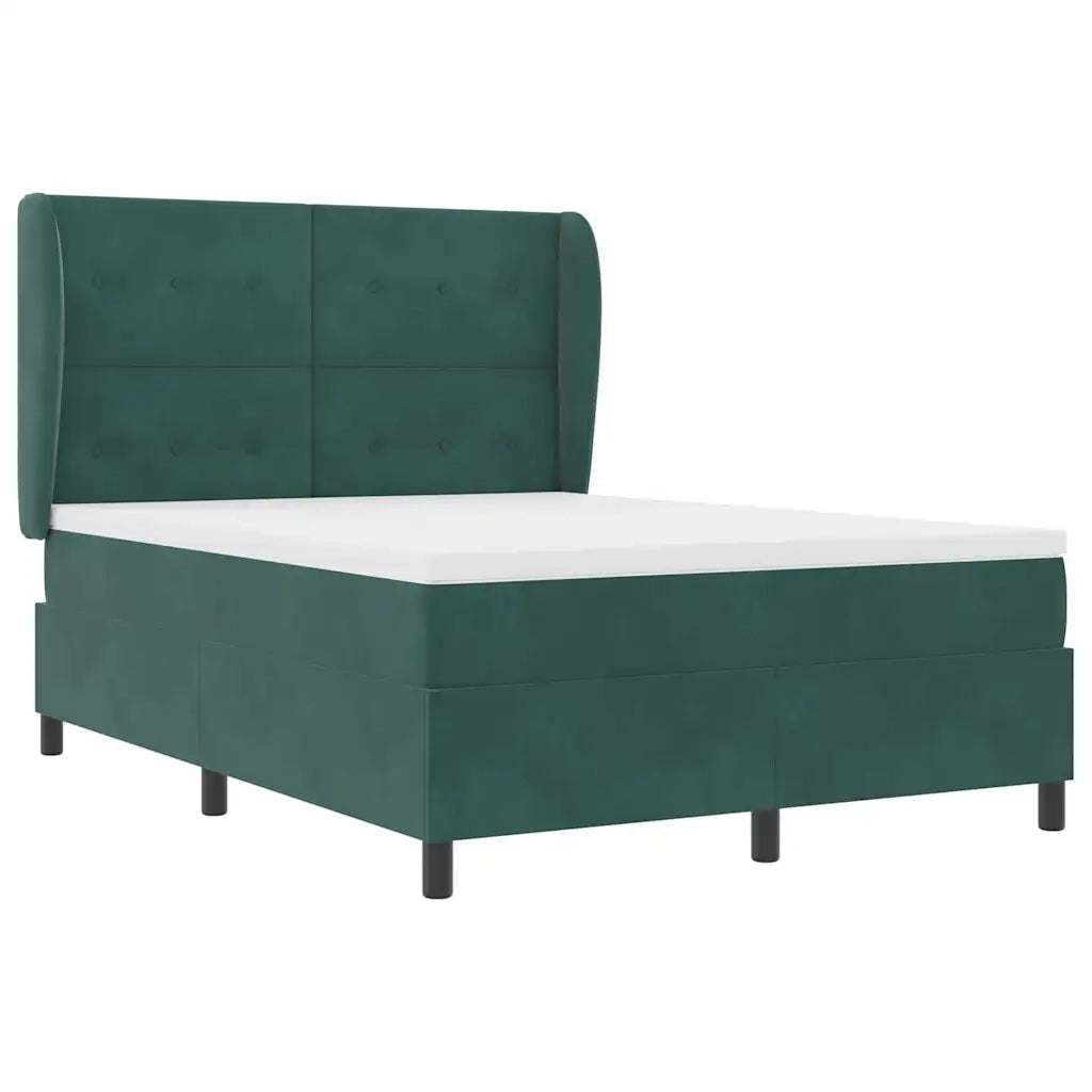 Letto a molle con materasso Verde Scuro 200 x 160 cm Velluto 3340937