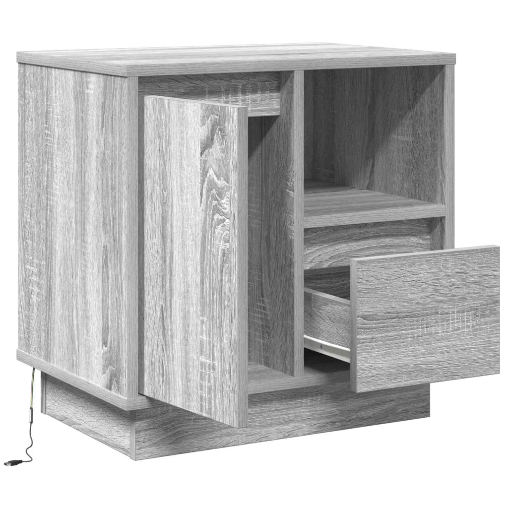 Comodino | Armadio da Notte | Mobiletto da notte Grigio 50 x 34,5 x 50 cm. Legno multistrato