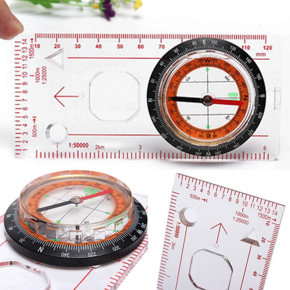 Trade Shop - Bussola Ingrandimento Righello Scala Da Cartografia Orientamento Nautica Camping -