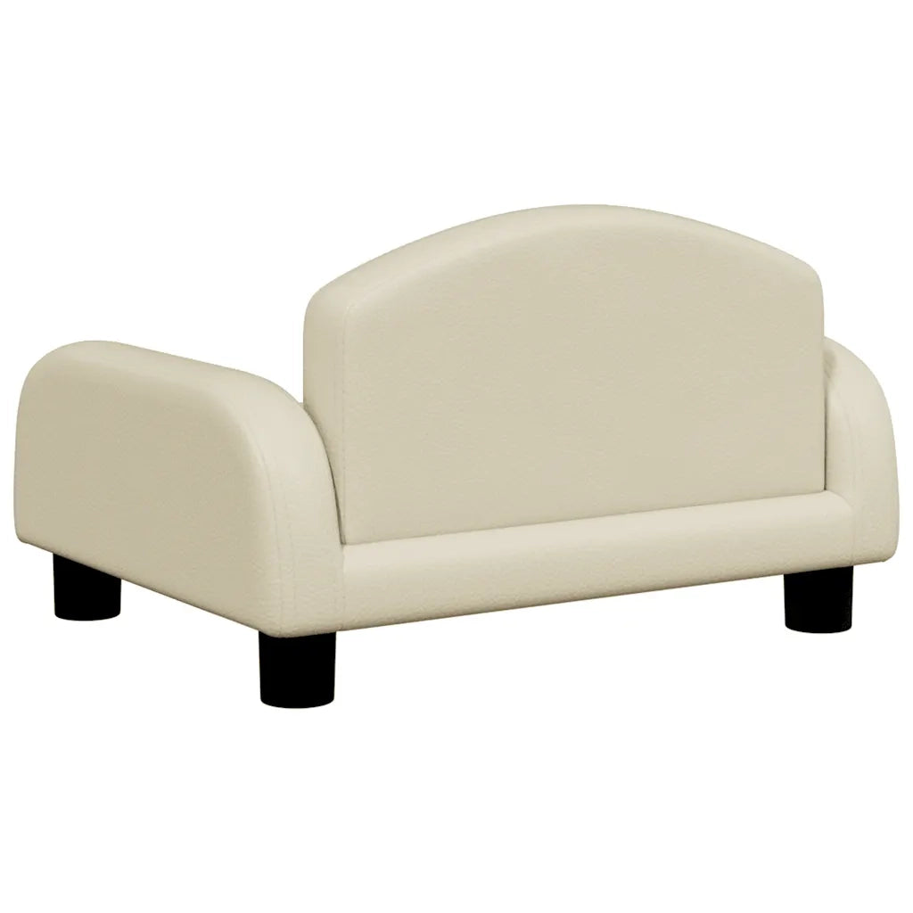 Divano per Bambini Crema 50x40x30 cm in Similpelle