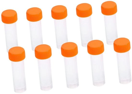Set di Bocchette di Reazione in Plastica di Alta Qualità - Transparenti - Buona Sigillatura - 5 ml - Set da 10 - Per Uso Laboratoristico - Adatto per Flussi