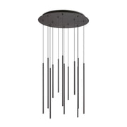 Lampada A Sospensione Look 12 Luci Led Integrato Nero