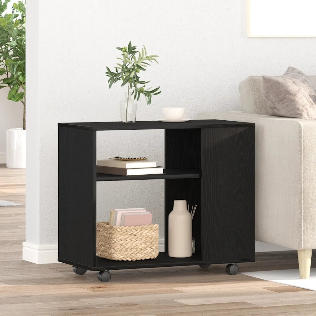 Tavolino laterale in rovere nero 70x35x60 cm in legno ingegnerizzato 862496