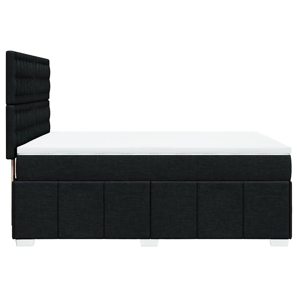 Giroletto a Molle con Materasso Nero 160x200 cm in Tessuto
