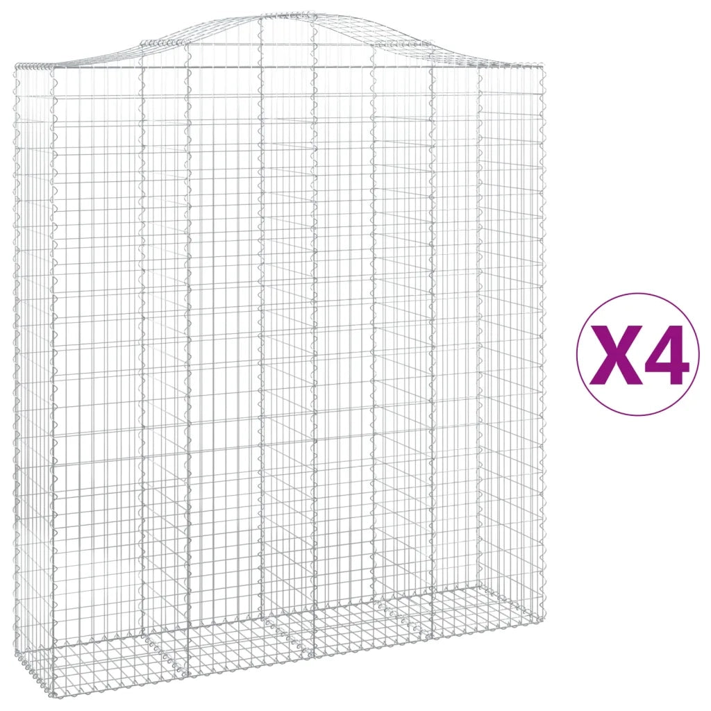 Cesti Gabbioni ad Arco 4 pz 200x50x220/240 cm Ferro Zincatocod mxl 100004