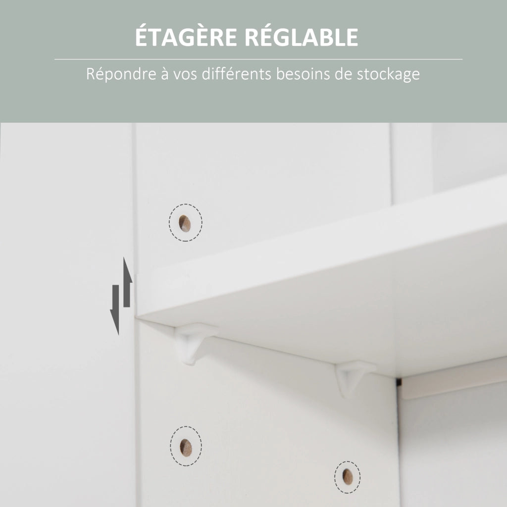 Armadietto Specchio Bagno Sospeso con Ripiano Regolabile ¨C zephmum ¨C Bianco 54x15.2x55.3 cm