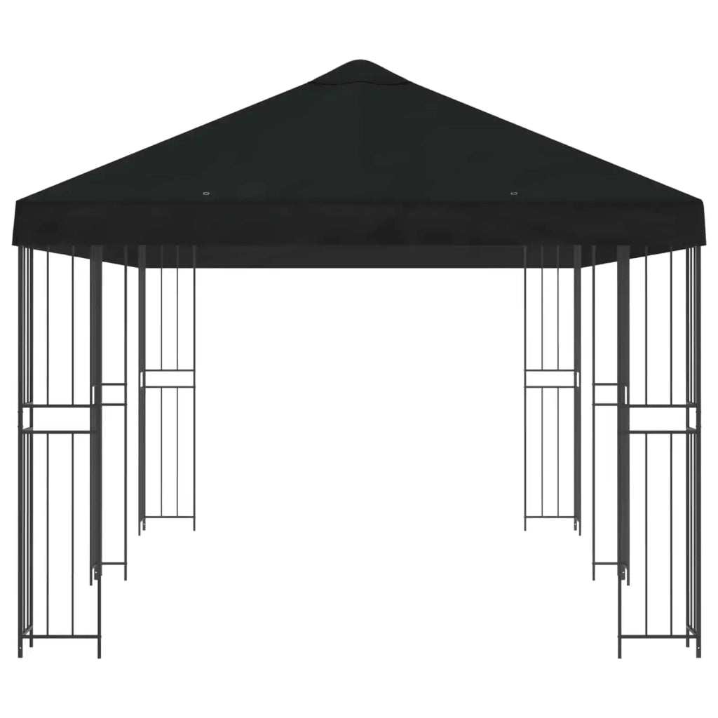 Gazebo con pareti laterali 6 x 3 m Nero Poliestere e Acciaio 3375991