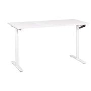 Scrivania regolabile manualmente piano bianco struttura in acciaio verniciato a polvere sedersi e stare in piedi 160 x 72 cm