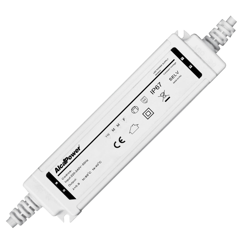 Alcapower Alimentatore Switching 12V 75W 6.25A Waterproof IP67 per Illuminotecnica, Ideale per Ambienti Esterni e Installazioni Professionali