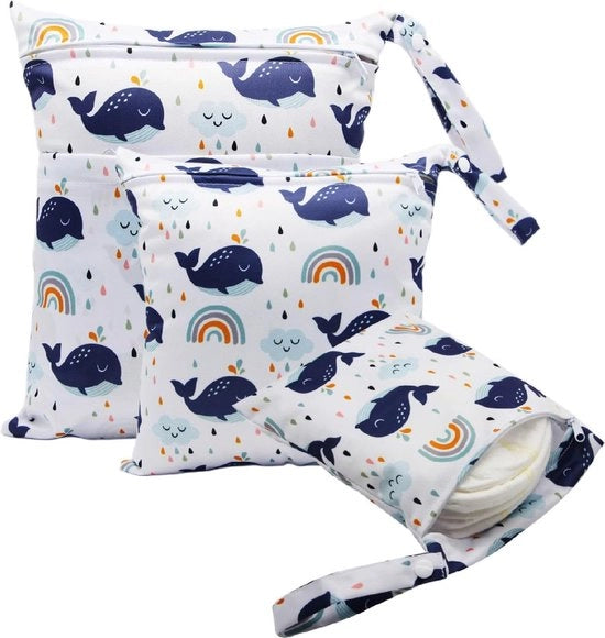 Tre sacchetti impermeabili per bagni, sacchetto impermeabile, borsa per bambini, sacchetto per bambini, sacchetto per bagni per viaggio, impermeabile, reutilizzabile, con chiusura a zip, per nuoto, campeggio, viaggio, fitness, spiaggia