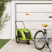 Rimorchio da Bici per Animali Verde Oxford e Ferro