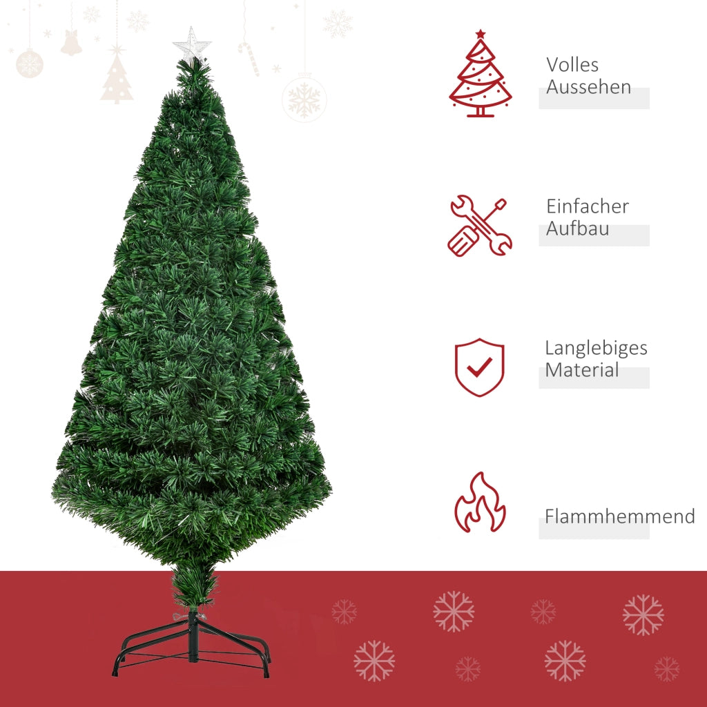 Albero di Natale artificiale 150 cm con illuminazione LED ¨C zephmum ¨C fibra di vetro, metallo