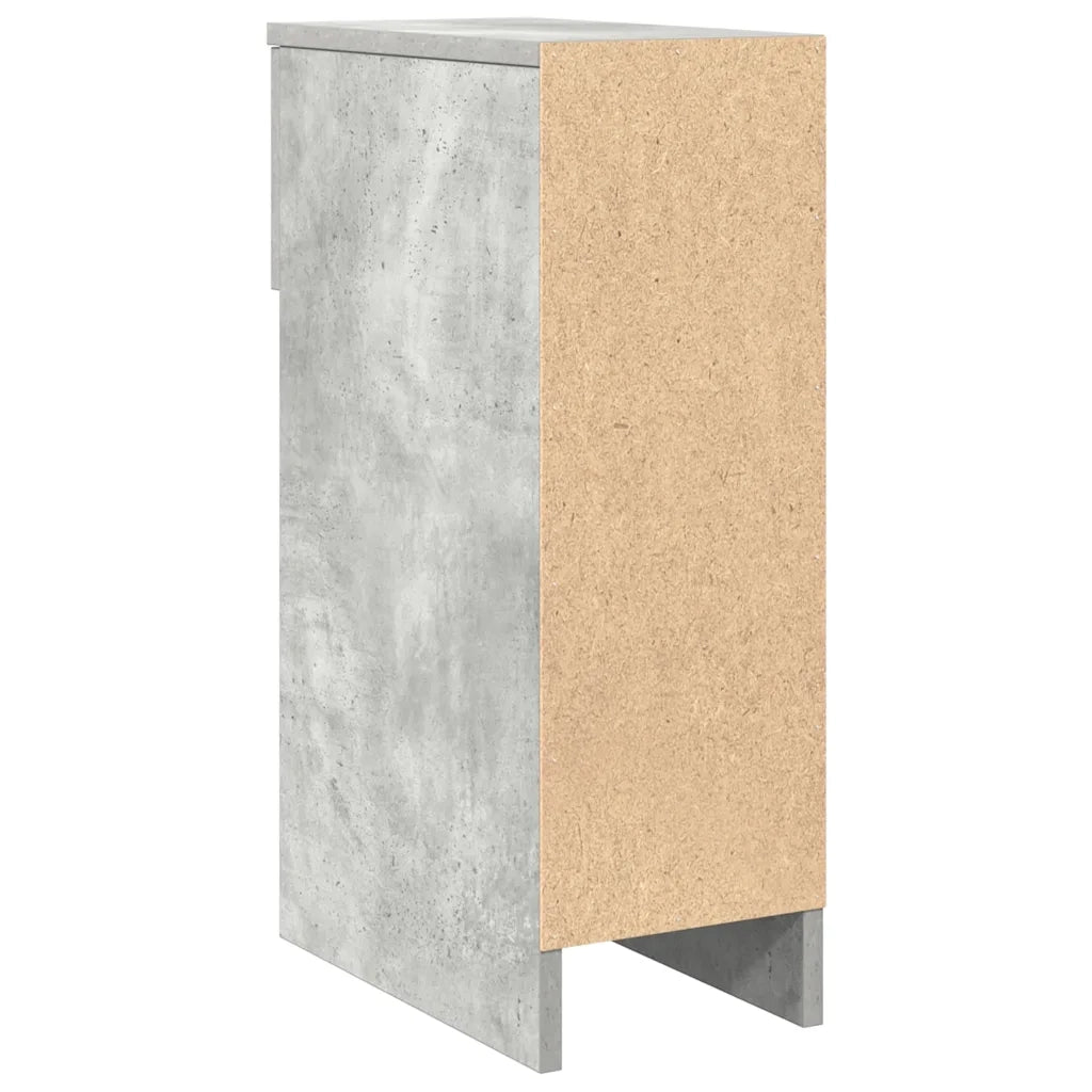 vidaXL Comodino con Cassetto Grigio Cemento 20x36x60 cm