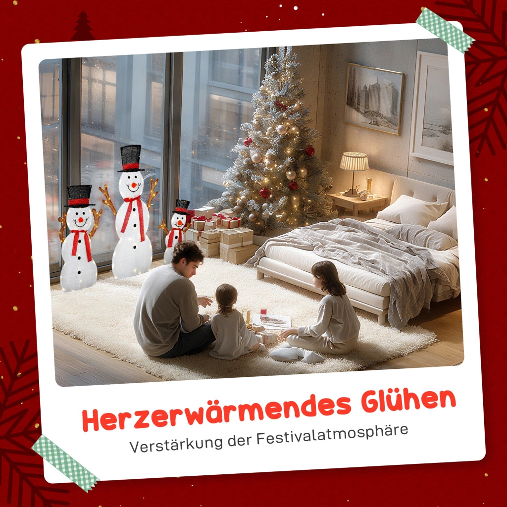 Set Decorazioni Natalizie Famiglia Pupazzo di Neve ¨C Minimal ¨C LED, Bianco, Esterno