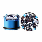 Orecchini a tunnel 10mm in acciaio inossidabile con zircone cubico - nero - 2 pezzi - adatti a diversi utilizzi