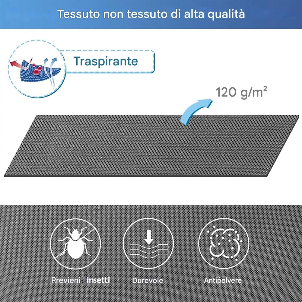 Set 4 Contenitori Pieghevoli 48L con Manici Rinforzati e Finestra Trasparente