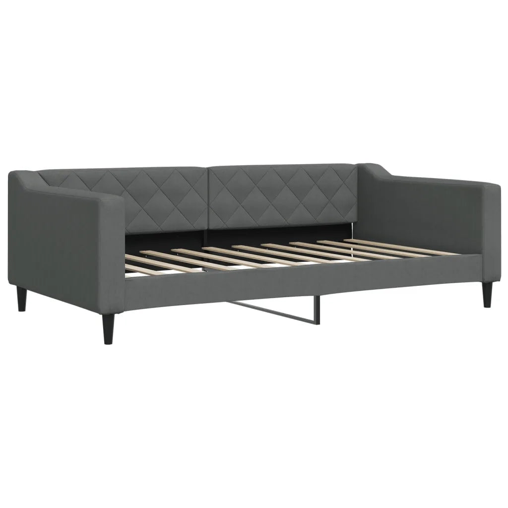 Letto da Giorno Grigio Scuro 100x190 cm in Tessuto 354177