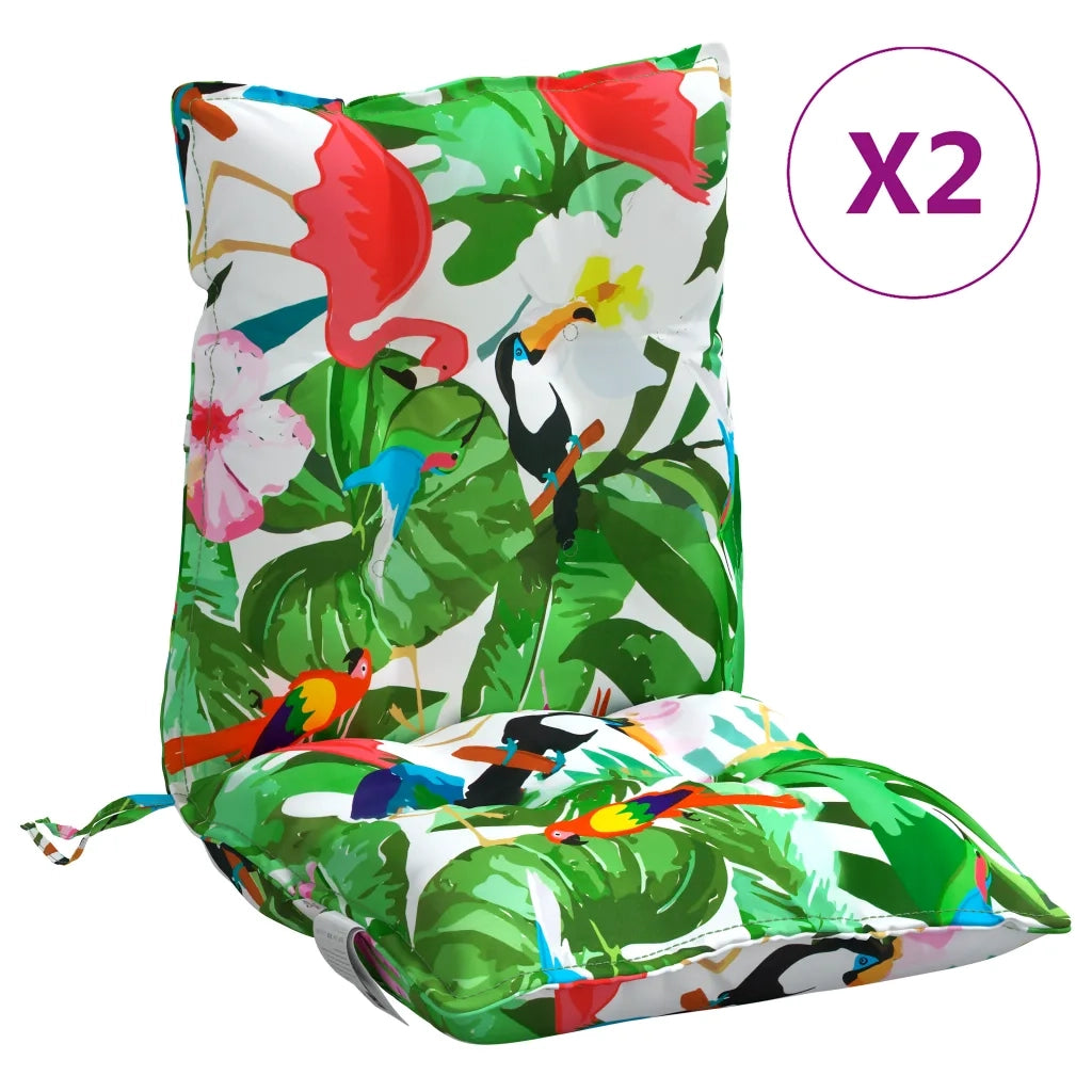 Cuscini Sedia Schienale Basso 2 pz | Cuscini per sedie Multicolore in Tessuto Oxford