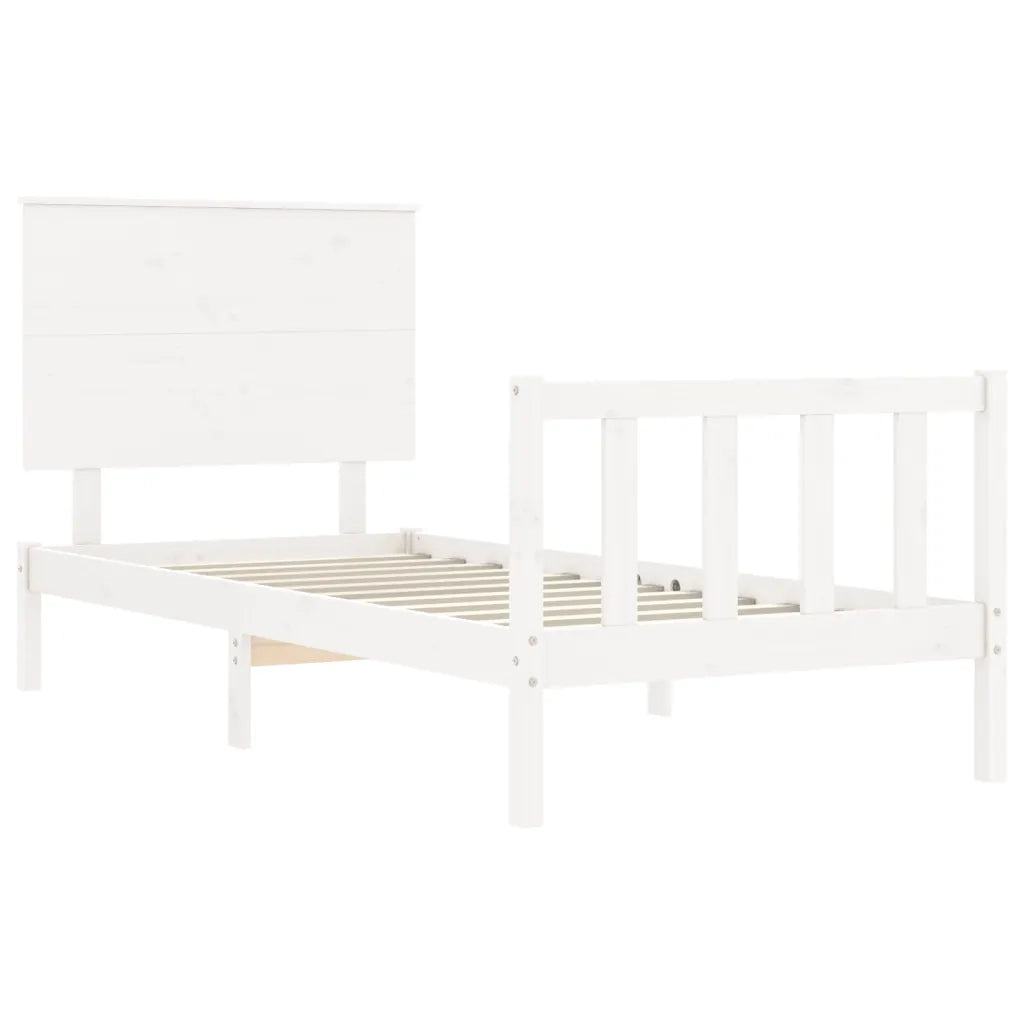 Giroletto senza Materasso-Struttura Letto Bianco 100x200 cm Legno Massello Pino 111726