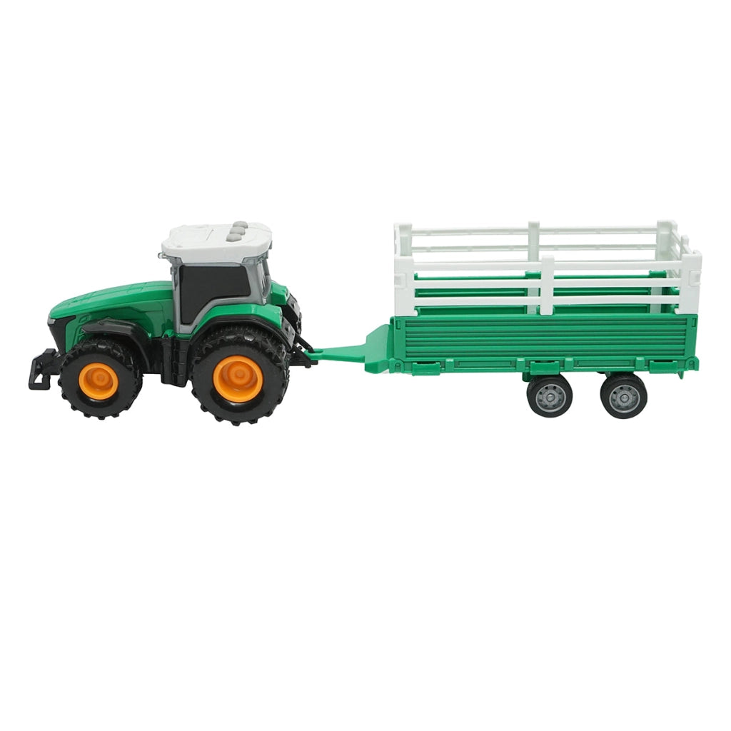 Trattore verde con rimorchio, 304x85x83mm giocattolo per bambini +3 anni
