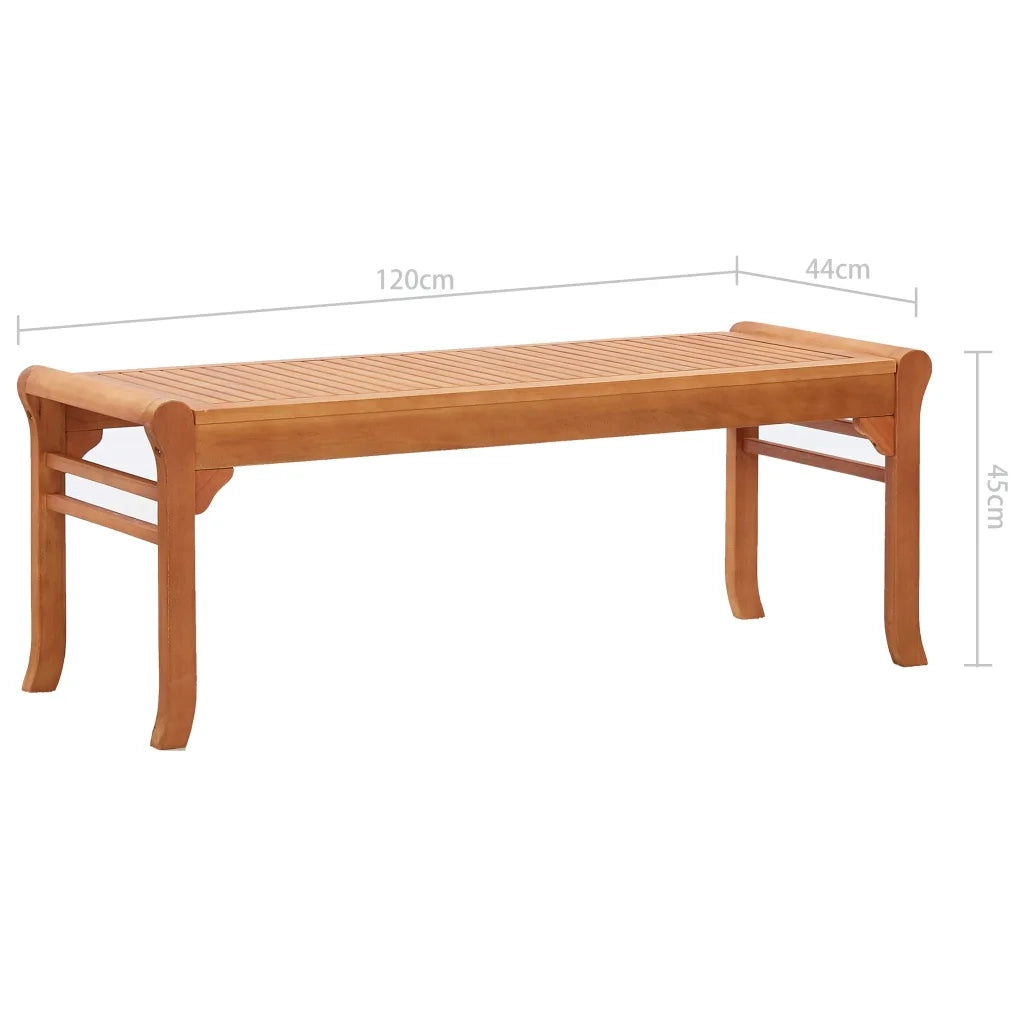 Panchina da Giardino a 2 Posti 120 cm in Massello di Eucalipto