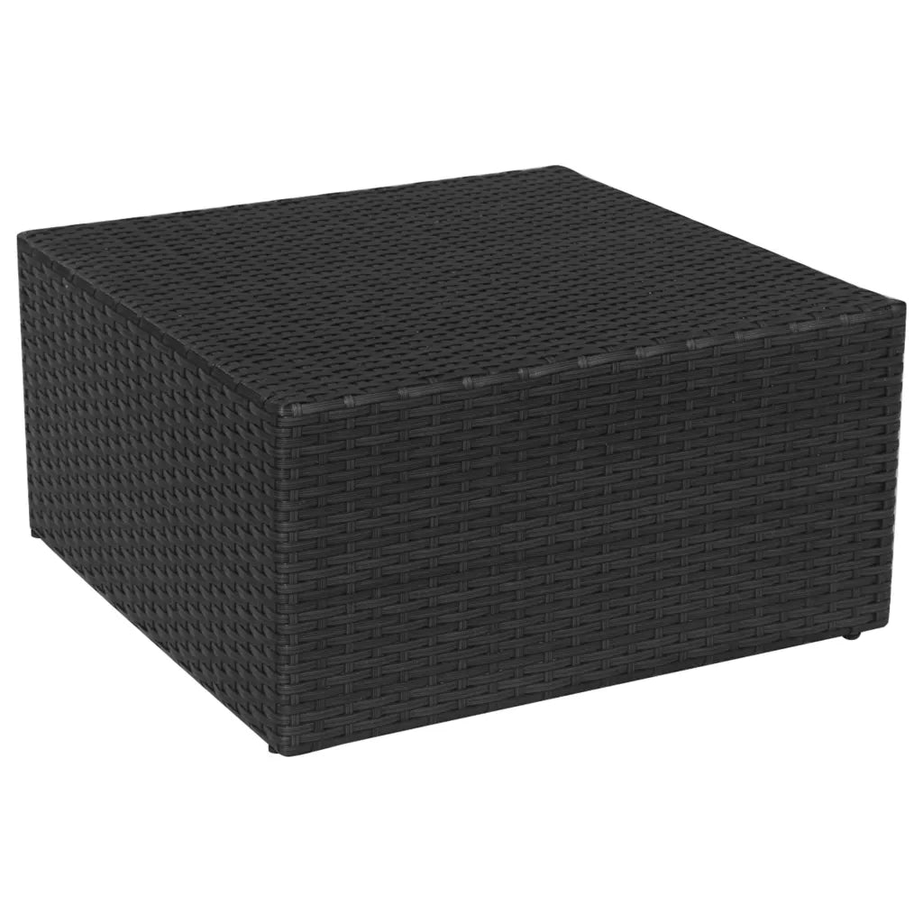 Sedia da Giardino | Sedie da Esterno con Poggiapiedi in Polyrattan Nero