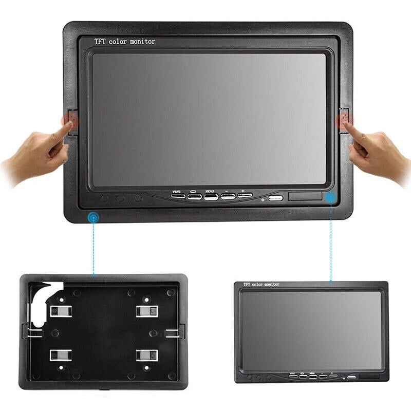 MONITOR LCD 7" POLLICI TFT AUTO CAMPER POGGIATESTA A COLORI BASE REGOLABILE
