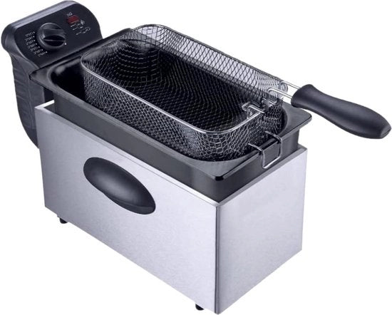 Friteuse elettrica con contenitore rimovibile - 3 l - potenza 2000 W - acciaio inossidabile - offerta