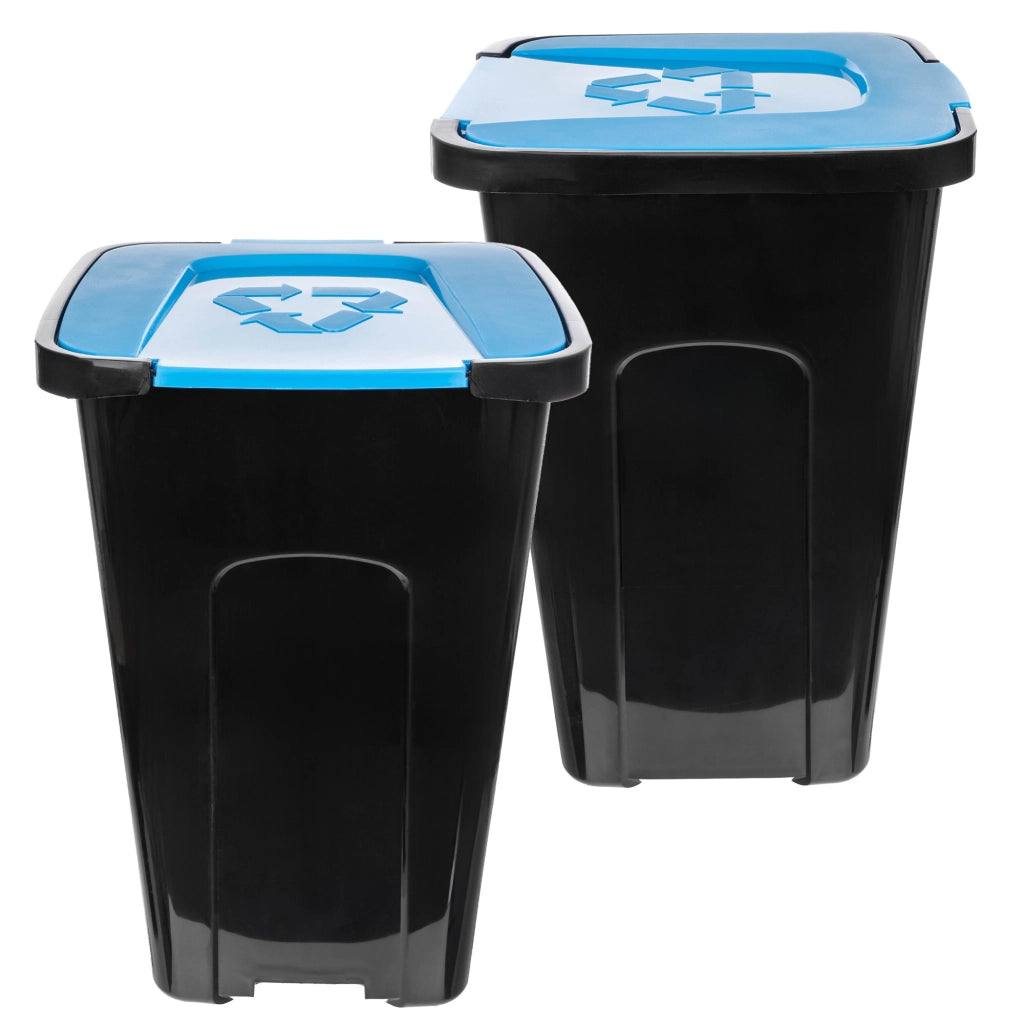 Contenitore per la raccolta differenziata dei rifiuti KADAX, 50 litri, colore blu.