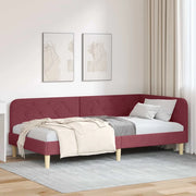 Cornice del letto ad angolo Rosso Vino 90 x 200 cm Tessuto