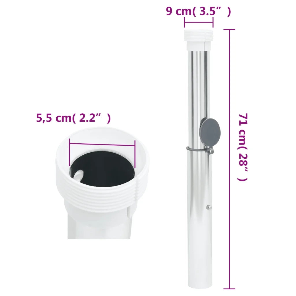 Base Ombrellone Interrato per Palo 40-50 mm Argento Alluminio CFW6701559