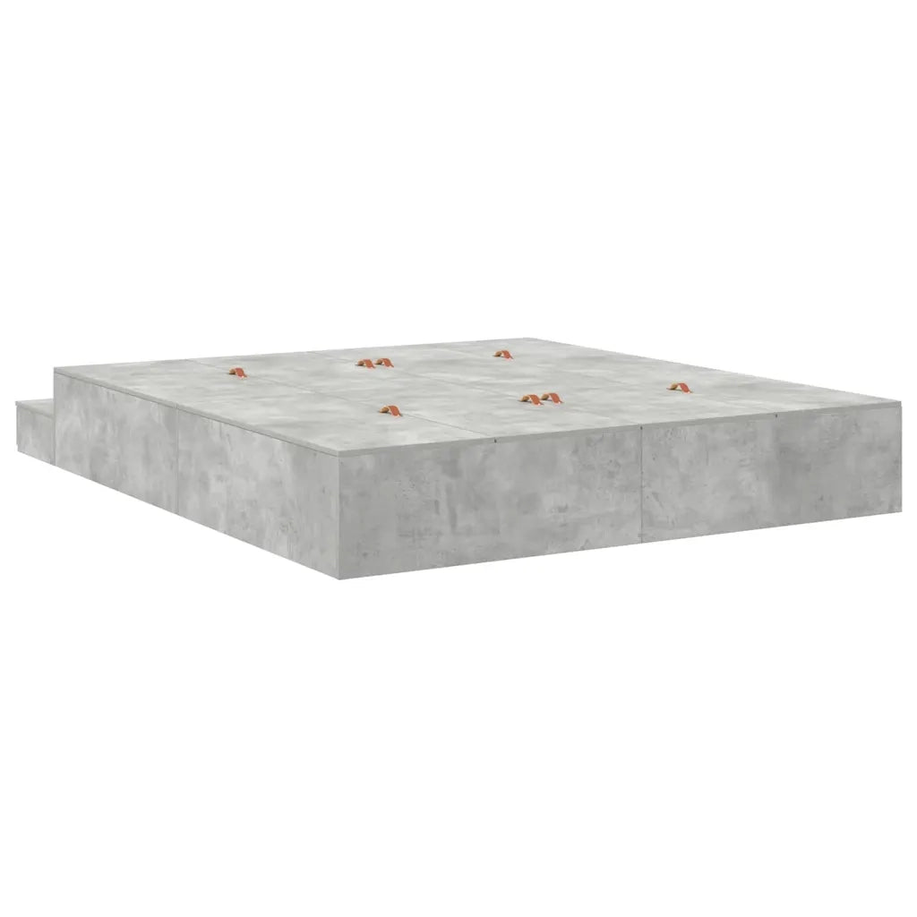Struttura letto con contenitore con porta Grigio cemento 180 cm 3335664
