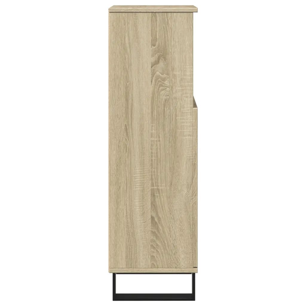 Armadietto da Bagno Rovere Sonoma 30x30x100cm Legno Multistrato