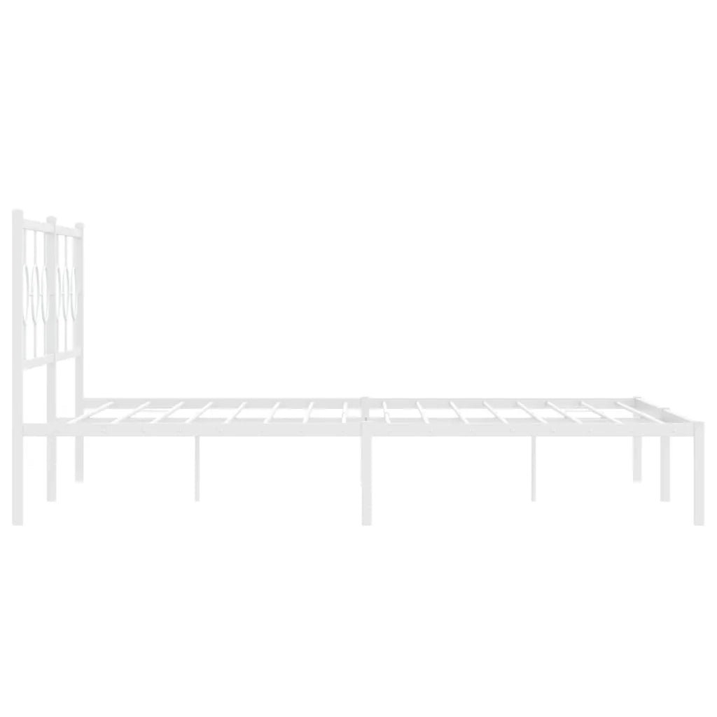 Giroletto con Testiera Metallo Bianco 193x203 cm 376281